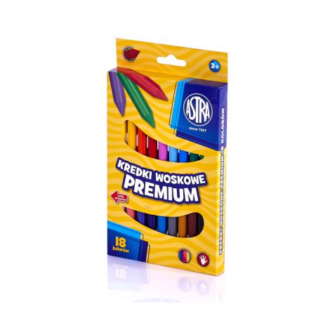 Kredki woskowe Astra Premium, 18 kolorów